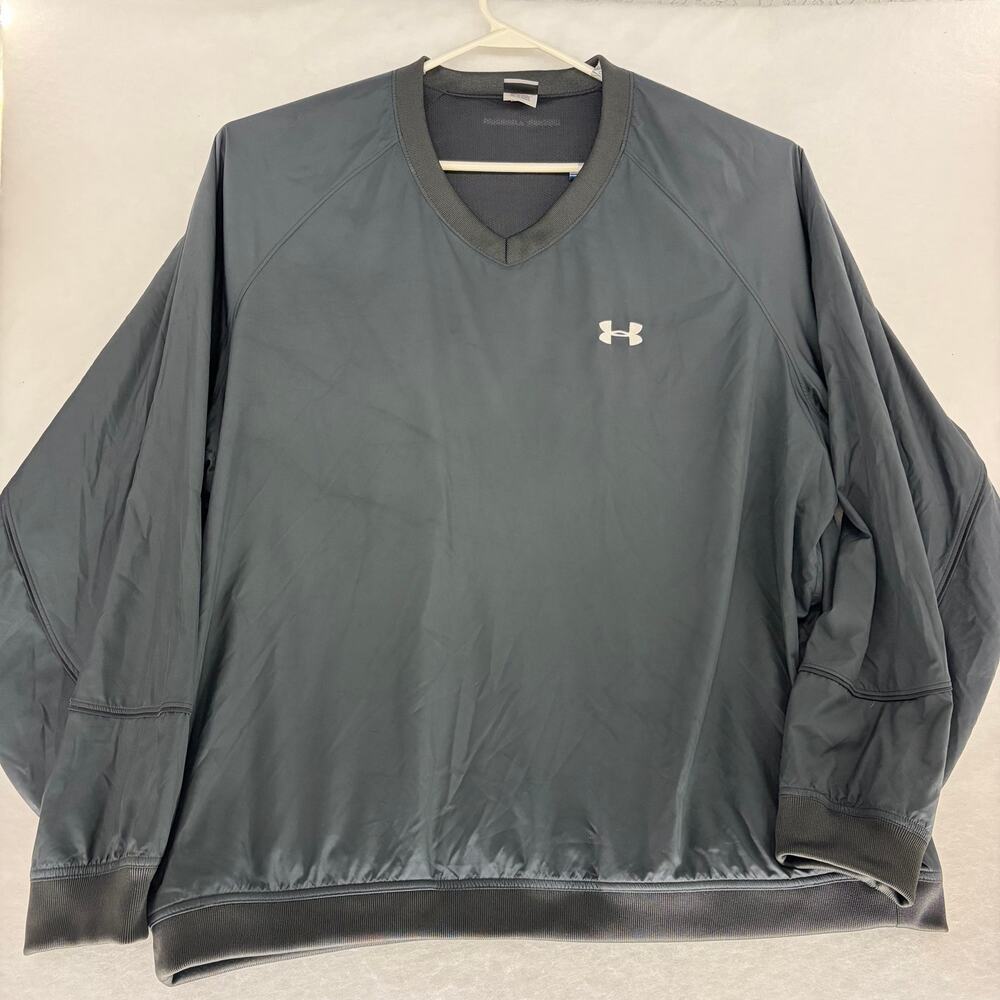Under Armour Wind Pullover XXL Black V-Neck Golf Windshirt Men's